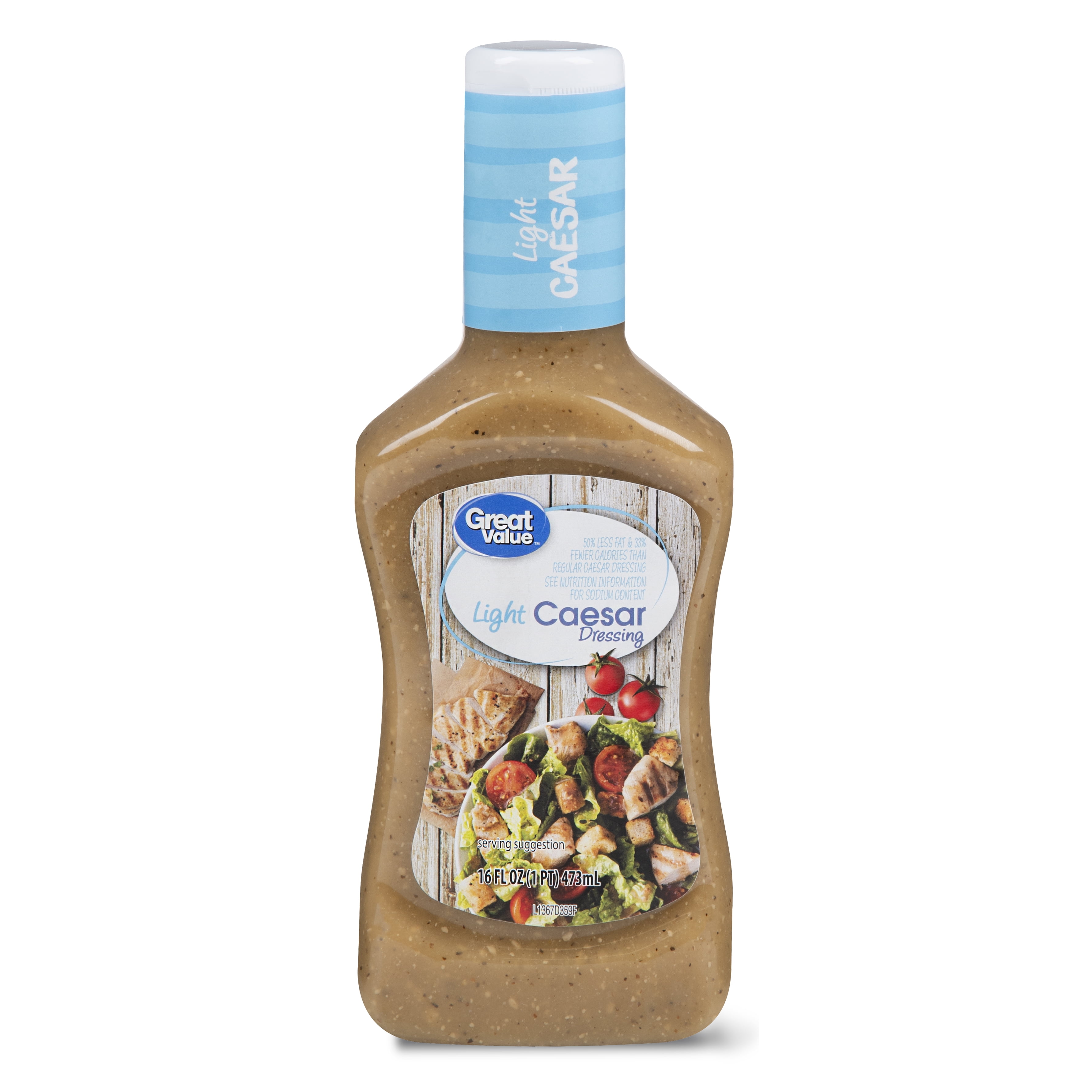 Great Value Light Creamy Caesar Dressing, 16 oz