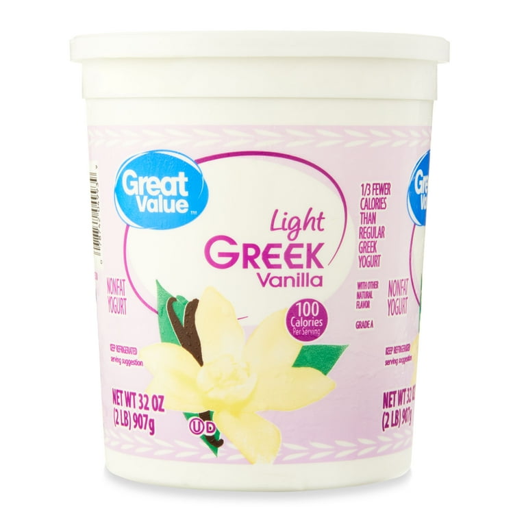 Great Value Light Greek Vanilla Nonfat Yogurt 32 oz Walmart