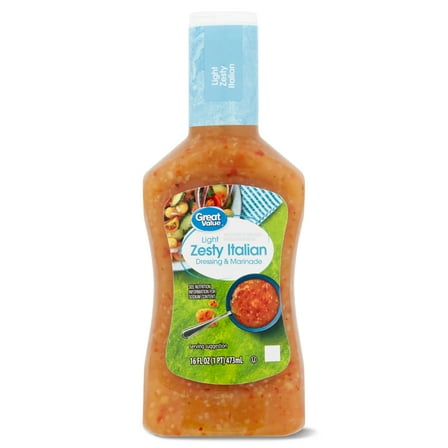 Great Value Light Zesty Italian Dressing & Marinade, 16 fl oz