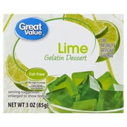 Great Value Lime Gelatin Dessert, 3 oz