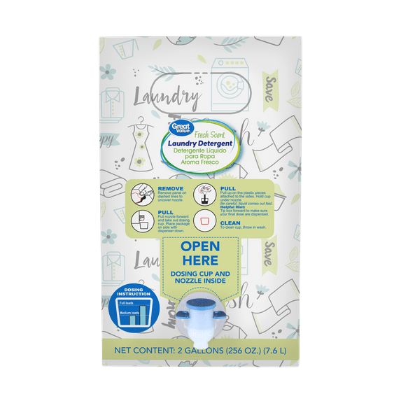 Great Value Fresh Scent Liquid Laundry Detergent, 150 Loads