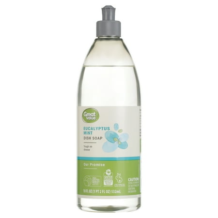 Great Value Liquid Dish Soap, Eucalyptus Mint Scent, 18 fl oz