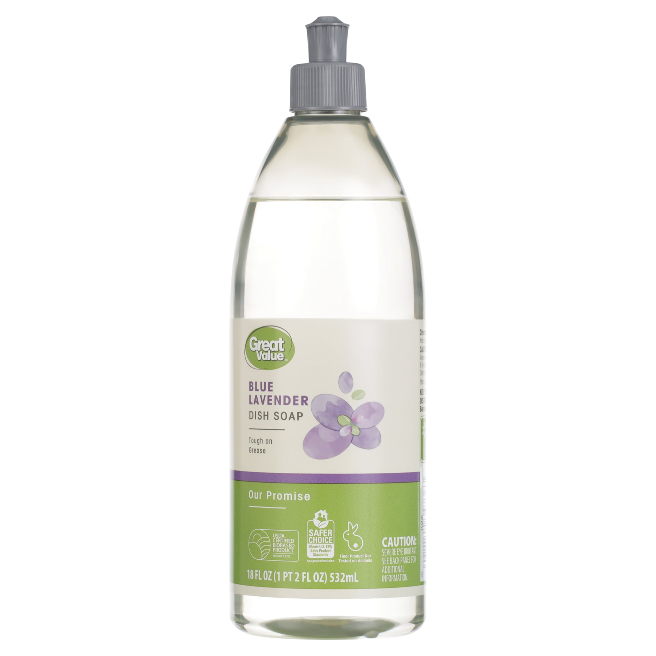 Great Value Liquid Dish Soap, Lavender Scent, 18 Fluid Ounce