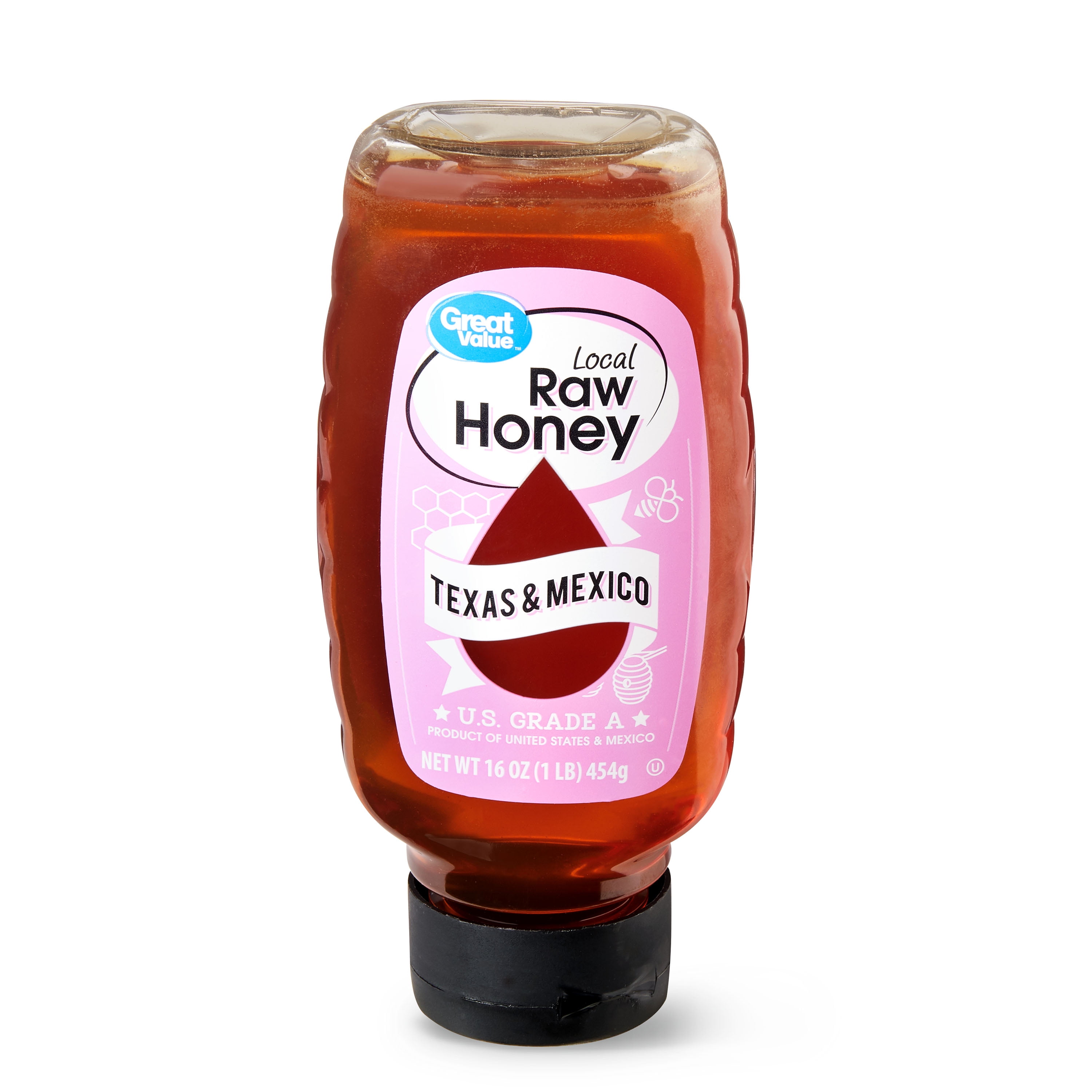 Great Value Local Raw Honey, Texas & Mexico, 16 fl oz