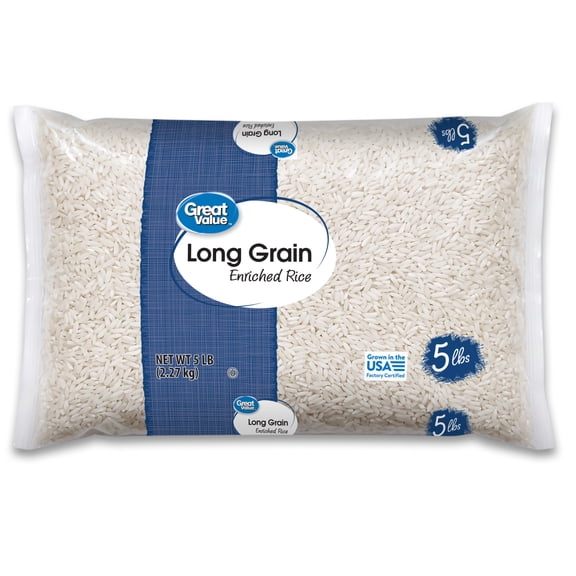 Great Value Long Grain Enriched Rice, 5 lbs