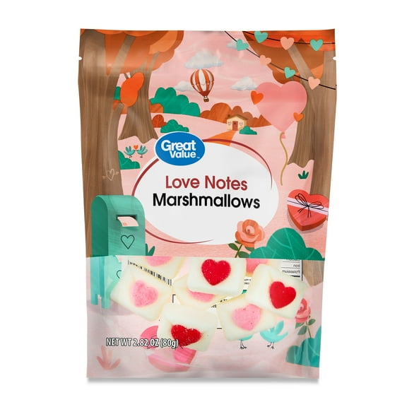 Great Value Red and Pink Love Notes Marshmallow Floaties, 2.82 oz