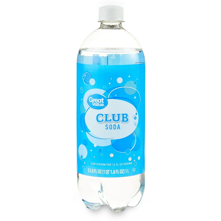 Great Value Low Sodium Club Soda Sparkling Water, 33.8 fl oz Bottle