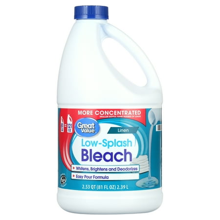 Great Value Low-Splash Bleach, Linen Scent, 81 fl oz