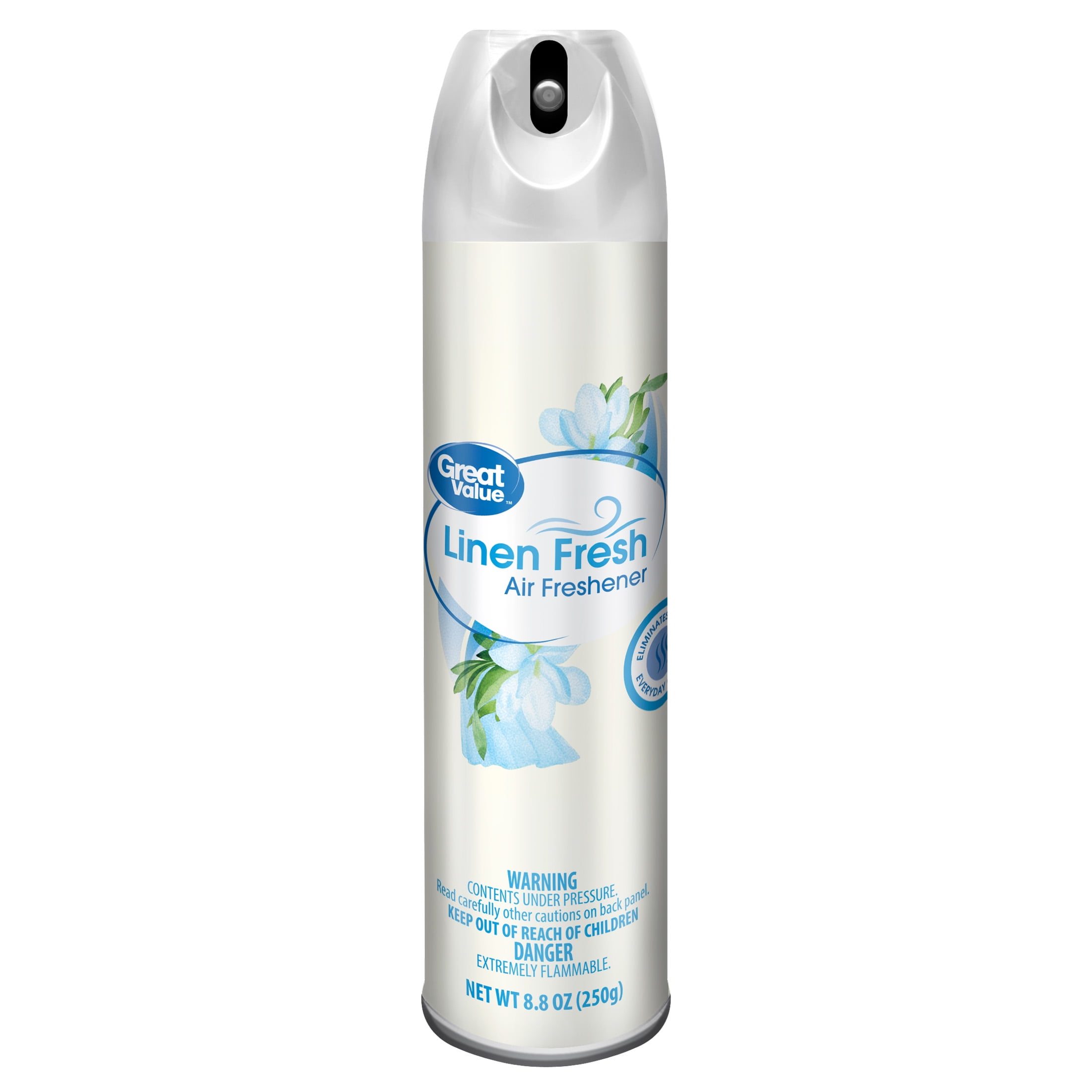 Great Value Manual Aerosol Odor Eliminator Air Freshener Linen Fresh 1 piece