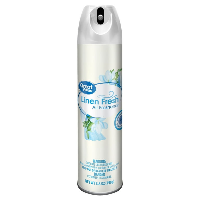 Great Value Manual Aerosol Odor Eliminator Air Freshener Linen Fresh 1 piece