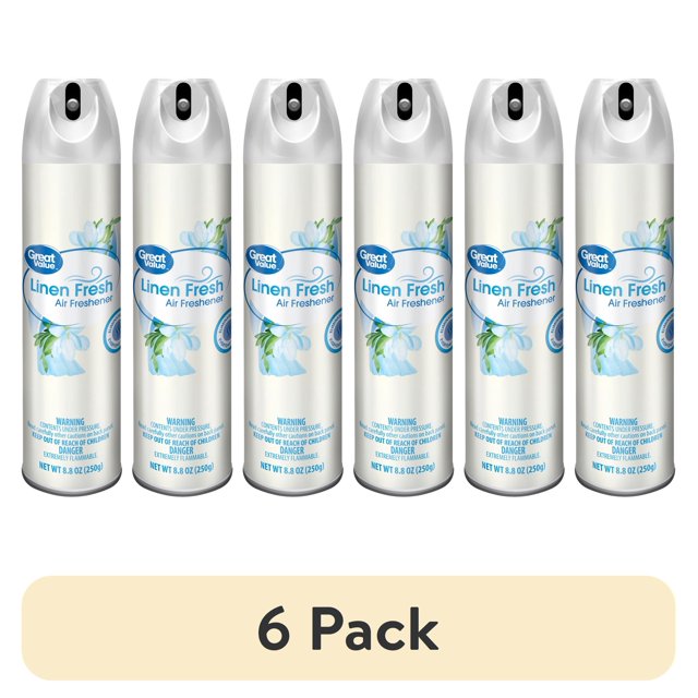 (6 pack) Great Value Manual Aerosol Odor Eliminator Air Freshener