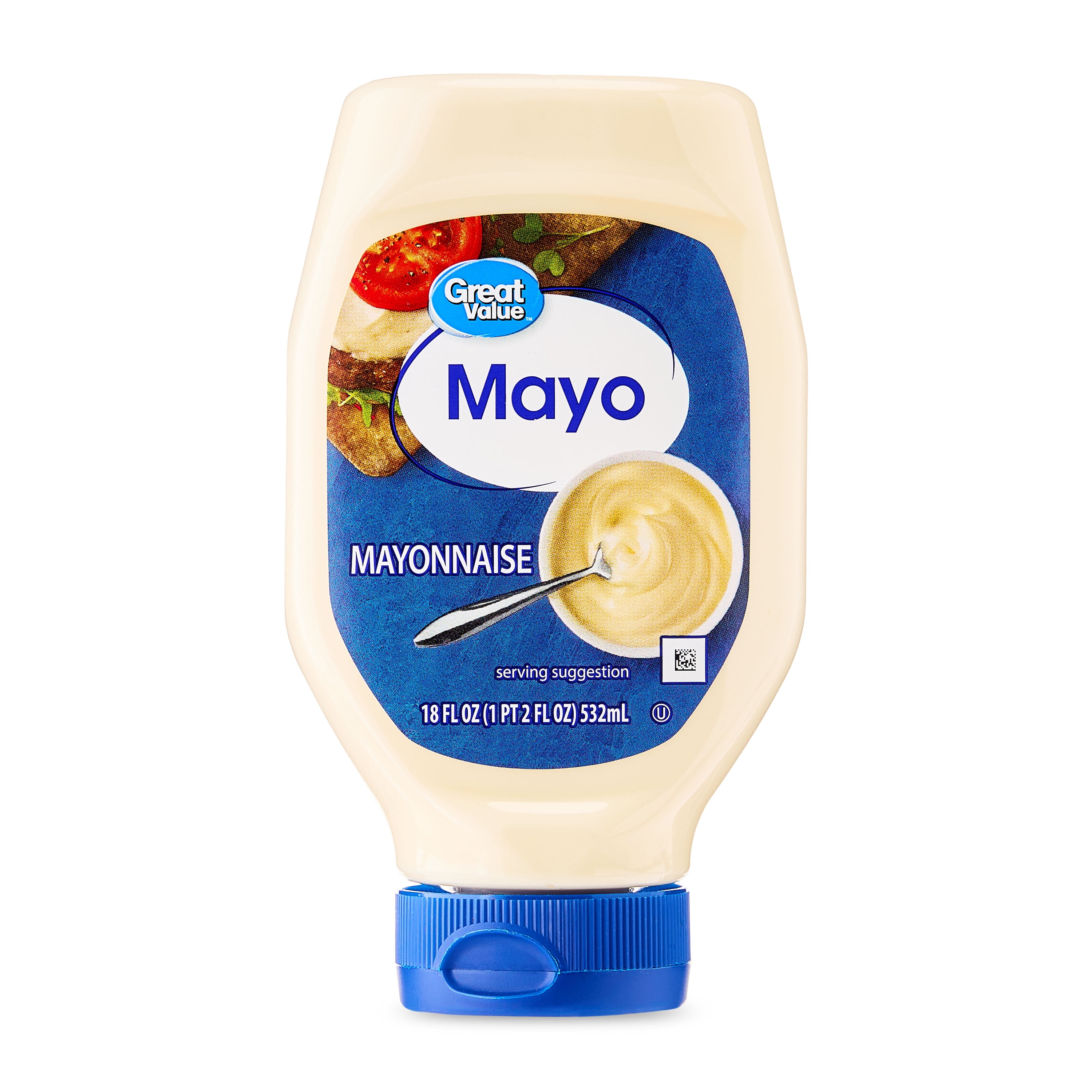 mayo Great Value Mayo, 18 fl oz Squeeze Top Bottle for Sandwiches
