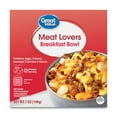 thumbnail image 1 of Great Value Meat Lovers Breakfast Bowl, 7 oz (Frozen), 1 of 9