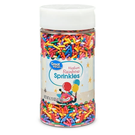 Great Value Medium Rainbow Sprinkles, 6.15 Oz.