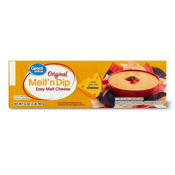 Great Value Melt 'n Dip Easy Melting Cheese, 32 oz Block