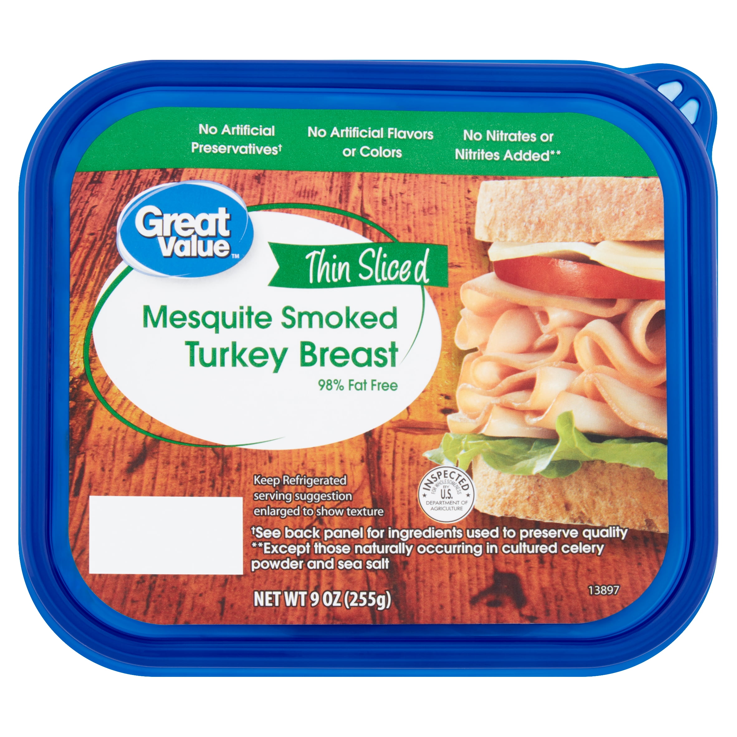 Great Value Mesquite Smoked Turkey Breast Lunchmeat, 9 oz