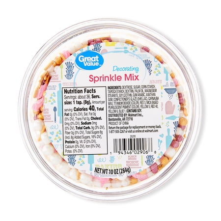 Great Value Metallic Sprinkles Decorating Mix, 10 oz