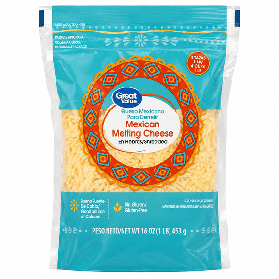Great Value Mexican Style Melting Cheese 16 oz