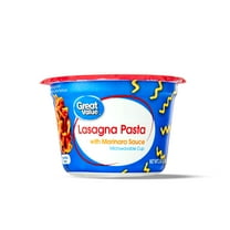 Great Value Microwavable Lasagna Pasta with Marinara Sauce, 2.05 oz Cup (Shelf Stable)