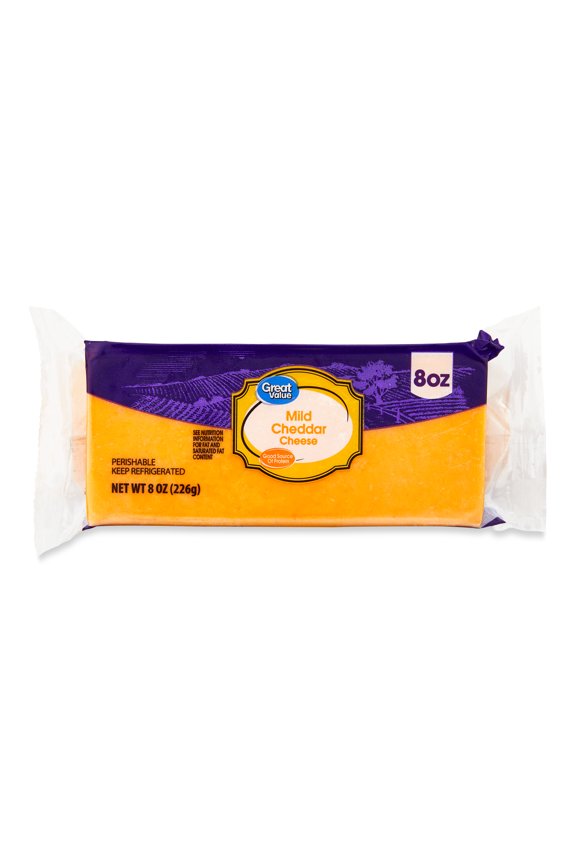 Mild Cheddar Block Cheese, 8 oz Chunk