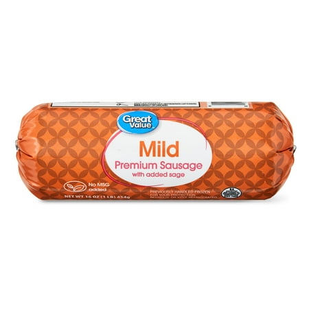 Great Value Mild Premium Sausage with Added Sage Roll, 16 oz 