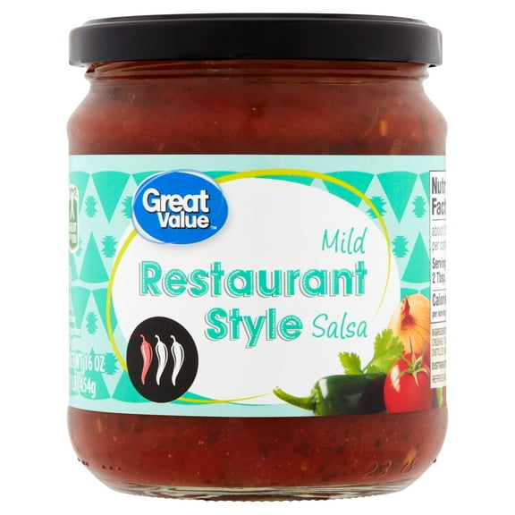 Great Value Mild Restaurant Style Salsa, 16 oz, Shelf Stable