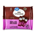 Shop Great Value Milk Chocolate Bars, 1.52 oz, 6 Count Great Prices