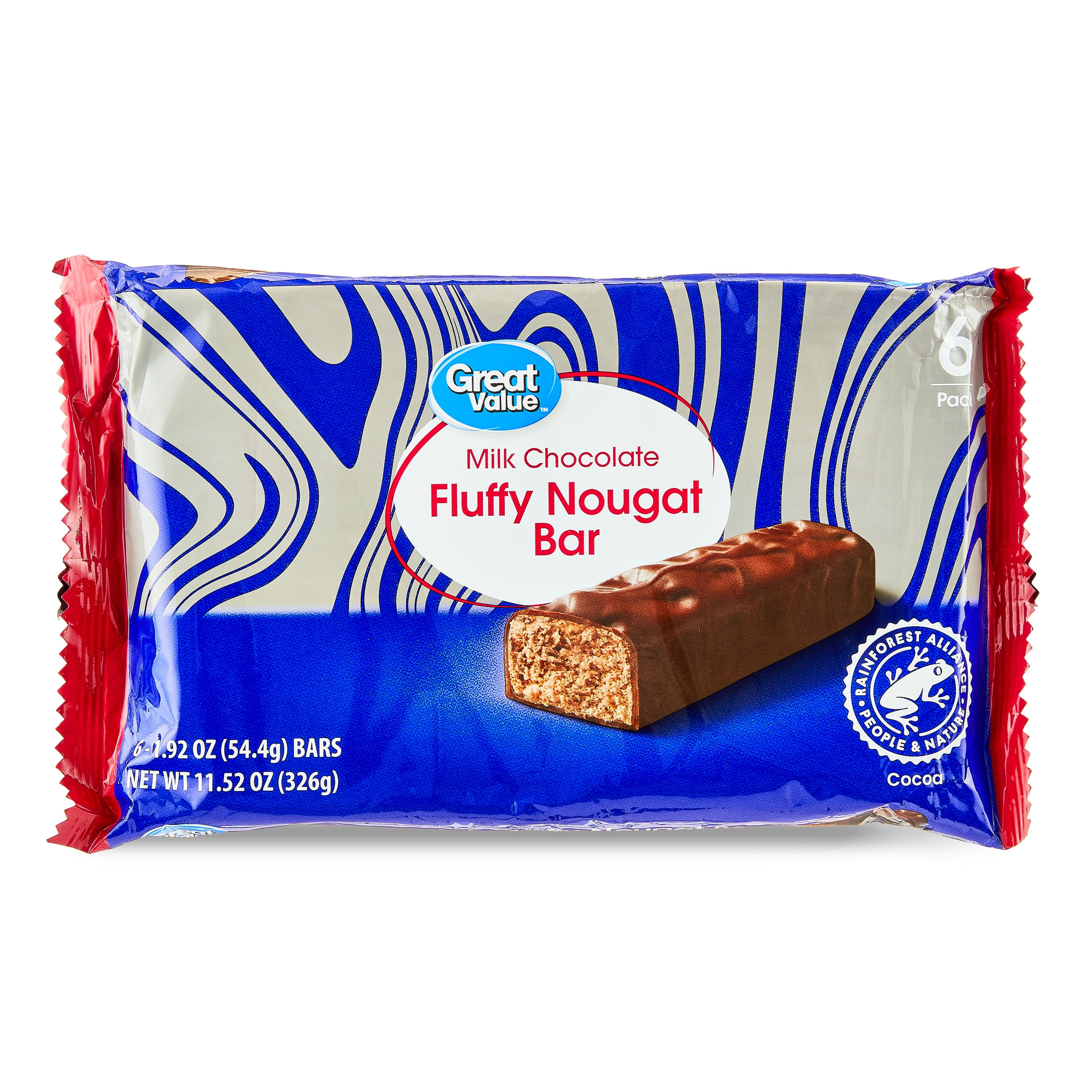 Great Value Milk Chocolate Fluffy Nougat Bar 11.52oz Walmart