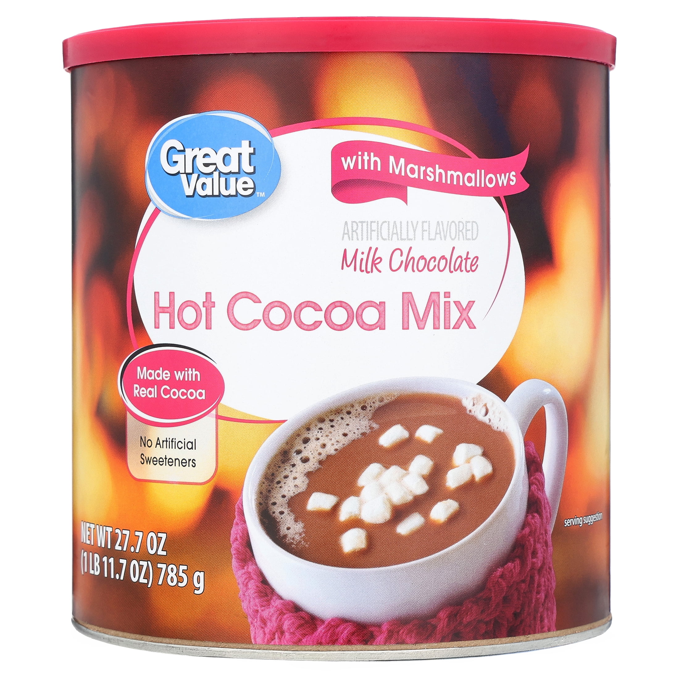 Great Value Milk Chocolate Hot Cocoa Drink Mix with Marshmallows, 27 oz Canister