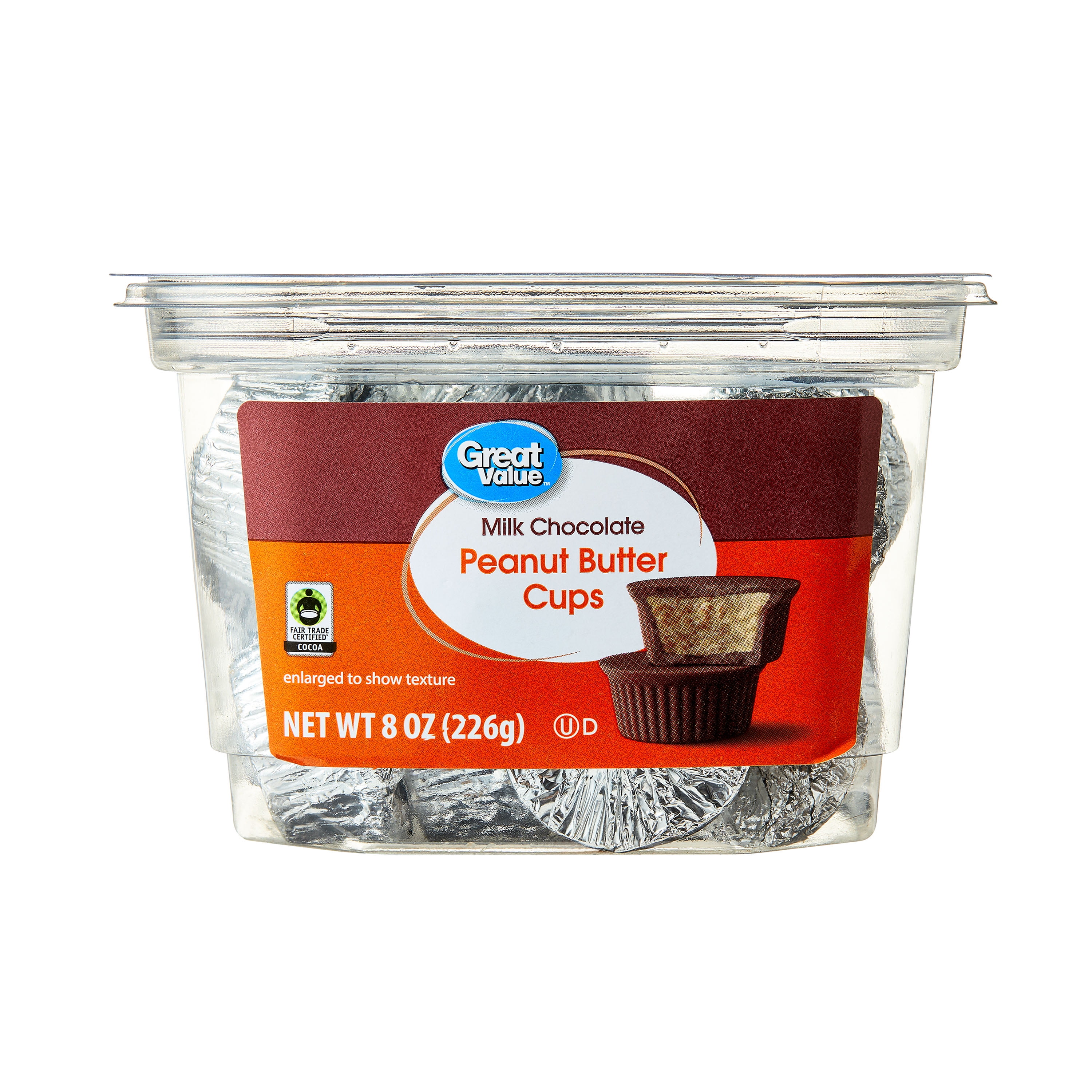Great Value Milk Chocolate Peanut Butter Cups Tub, 8 oz