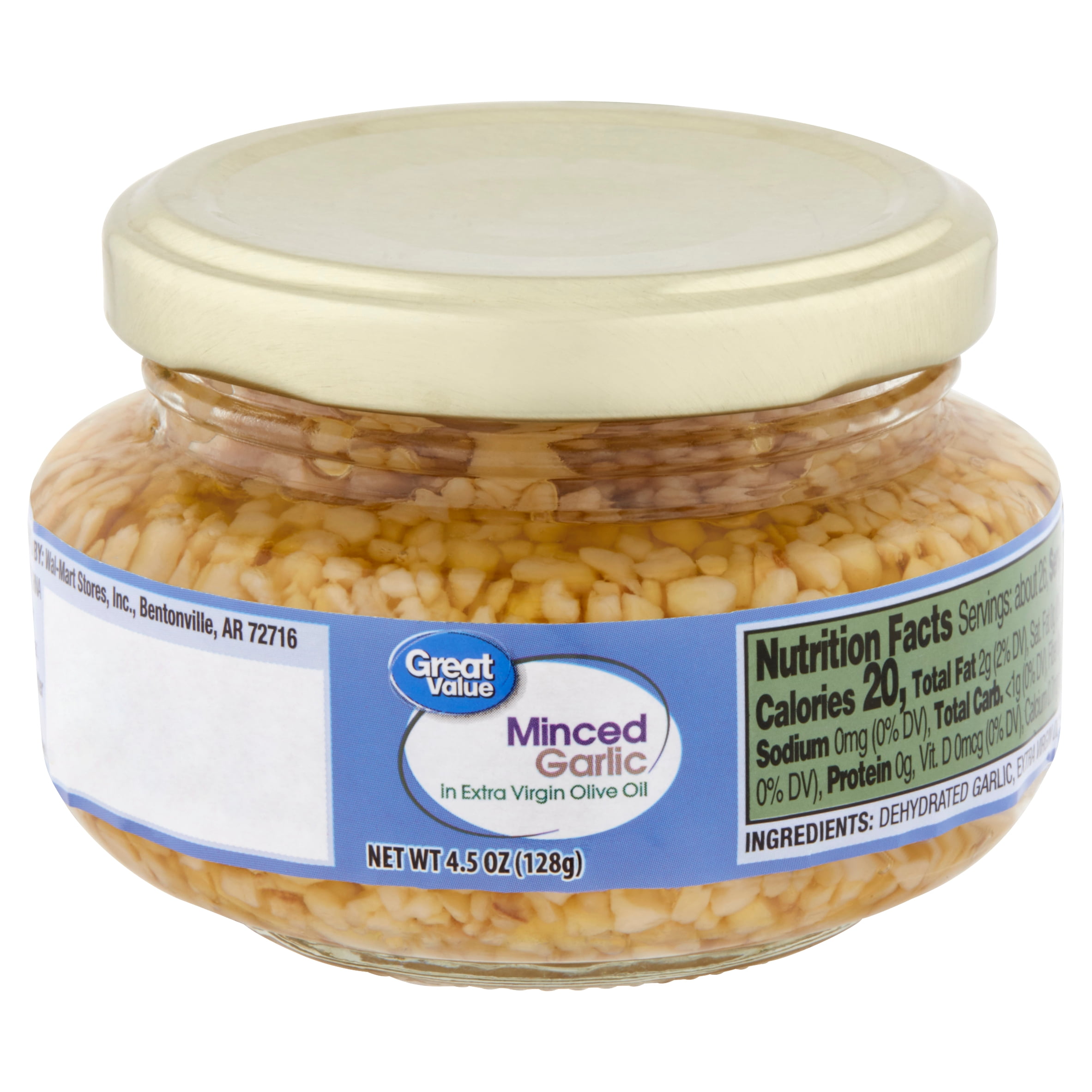 Great Value Minced Garlic in Extra Virgin Olive Oil, 4.5 oz
