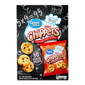 Great Value Mini Chippers Cookies, 1 oz, 30 Snack Packs