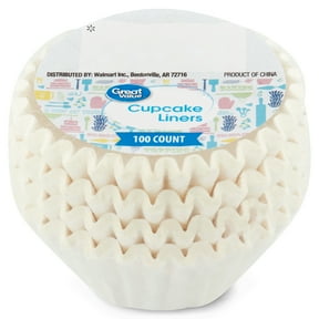 Great Value Mini Cupcake Liners, White, 100 Count