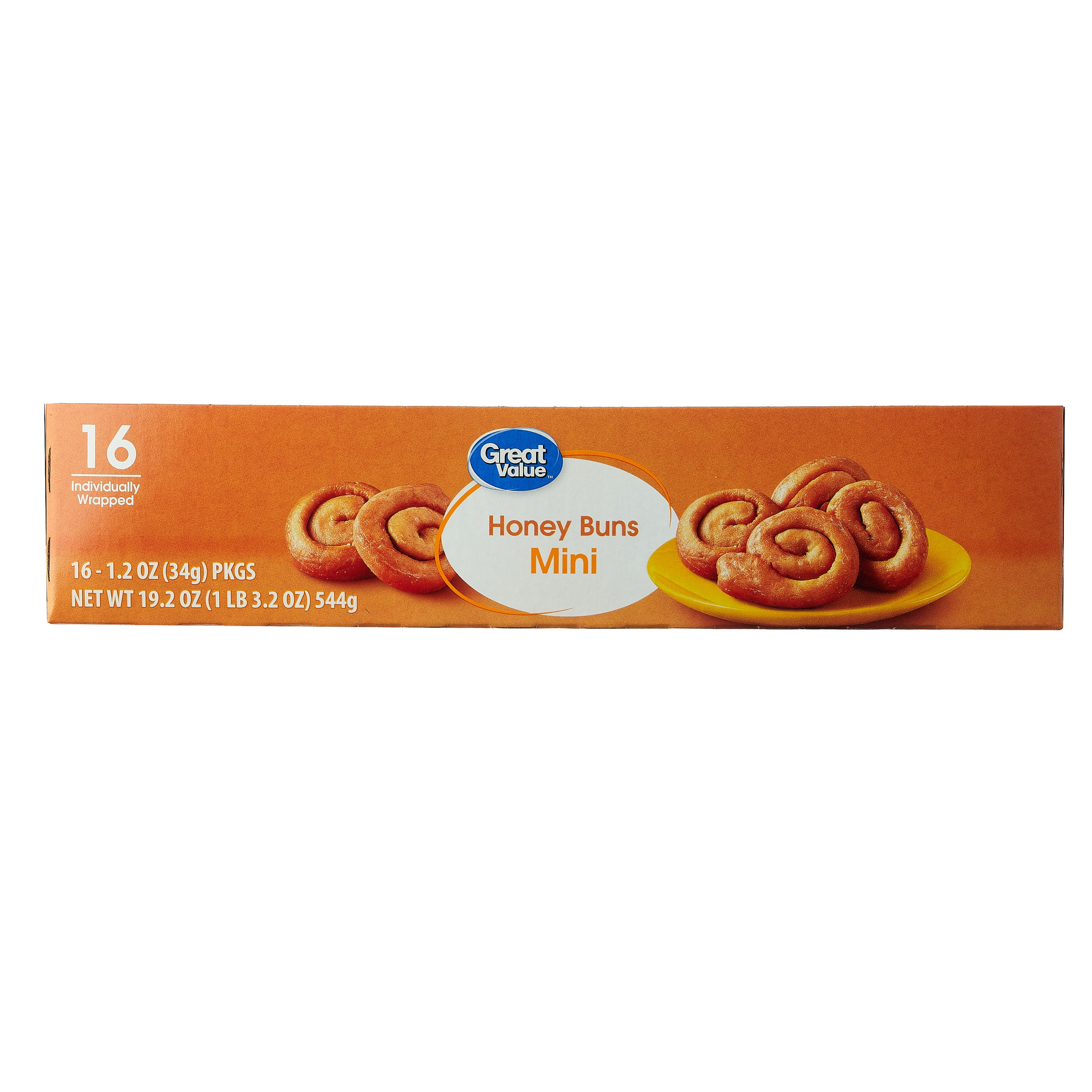 Great Value Mini Honey Buns, 19.2 oz, 16 Count