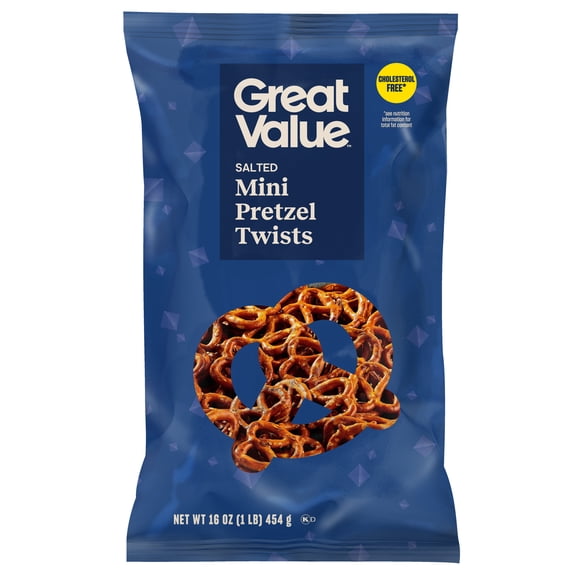 Great Value Salted Mini Pretzel Twists, 16 oz Bag
