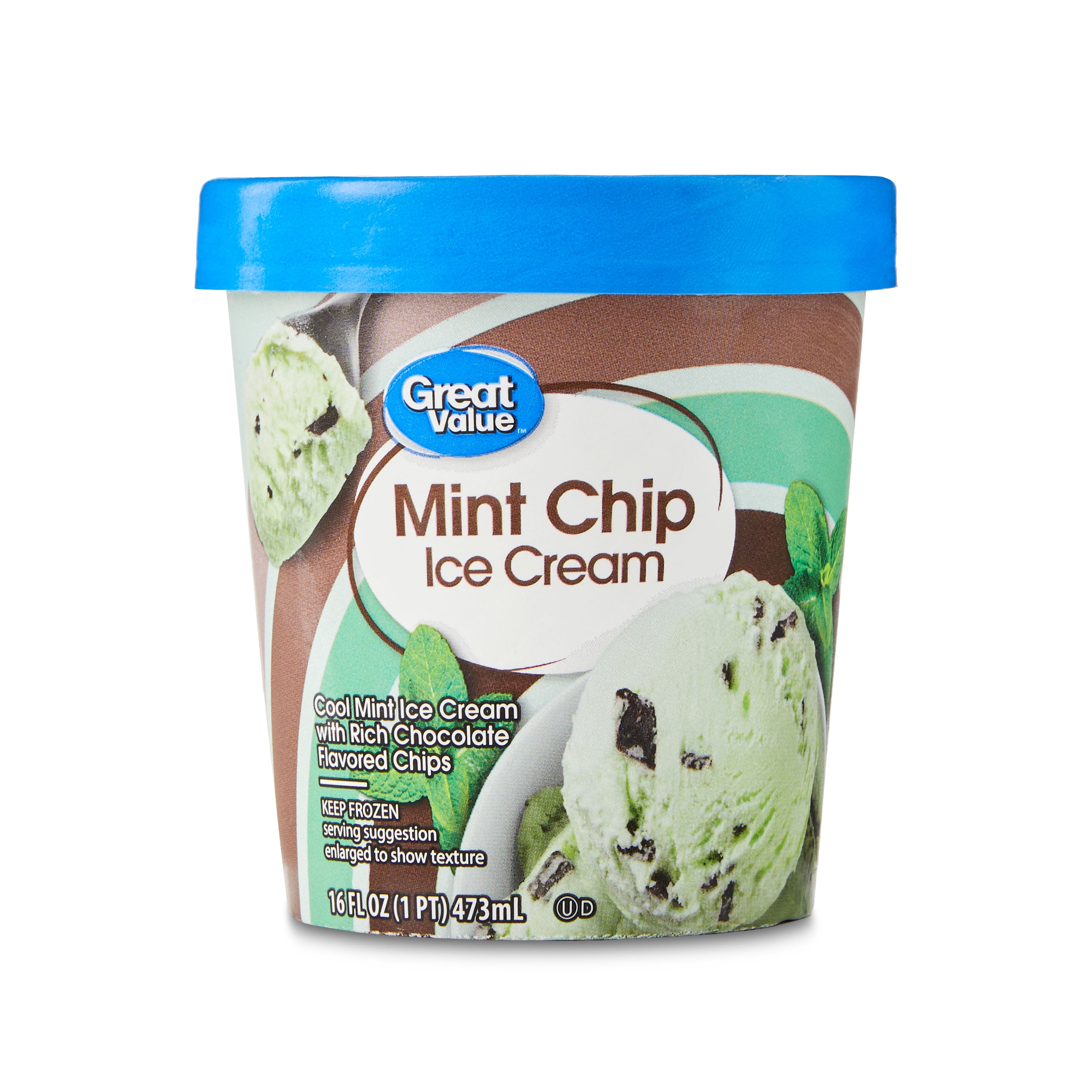 Great Value Mint Chip Ice Cream 16 Fl Oz