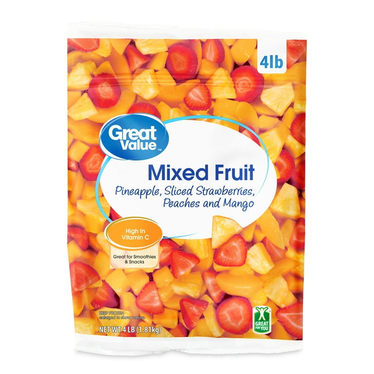 Great Value Frozen Mixed Fruit 64 oz for Smoothies Snacks and