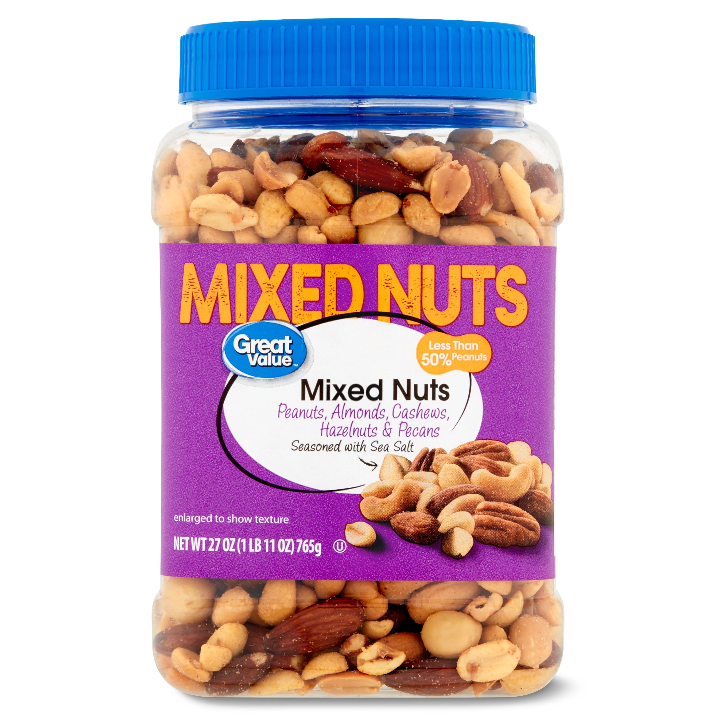Great Value Mixed Nuts with Peanuts, 27 oz