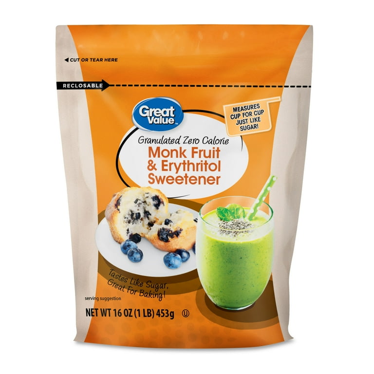 Grant E One'sMONAOL30g✖️2本 Great Value Monk Fruit & Erythritol Sweetener 16 oz, cup-for-cup
