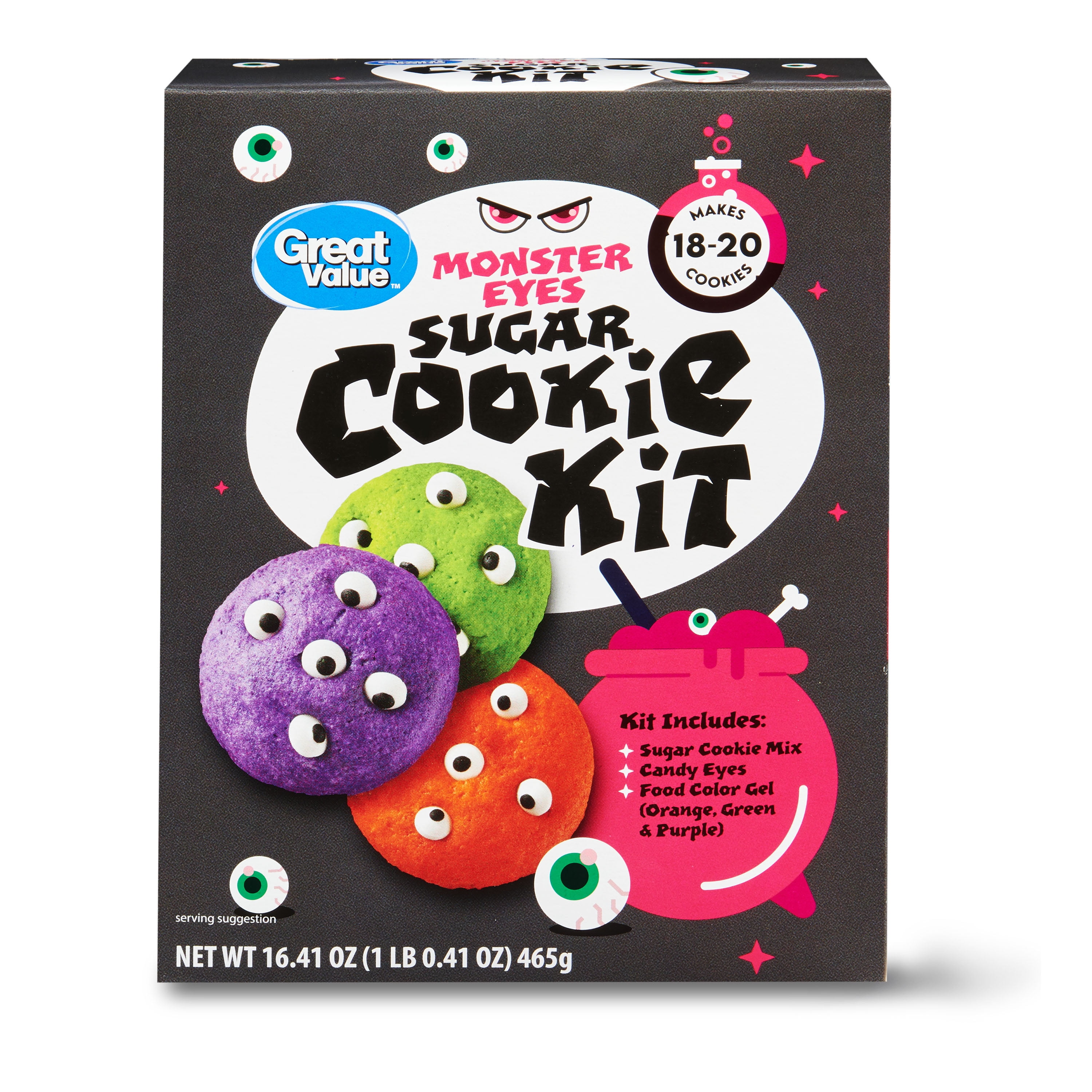 Great Value Monster Eyes Sugar Cookie Kit, 16.41 oz