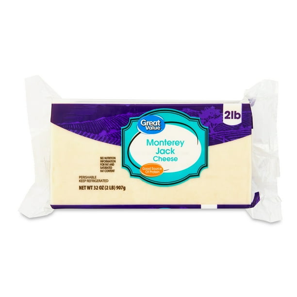 Great Value Monterey Jack Cheese, 32 oz Block