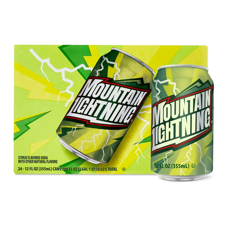 その他 soda Great Value Mountain Lightning Citrus Flavored Soda, 12 fl oz, 24