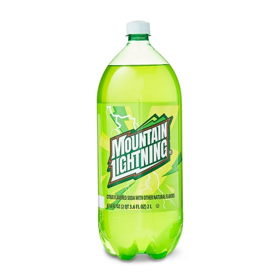Great Value Mountain Lightning Citrus Flavored Soda Pop, 2 Liter Bottle