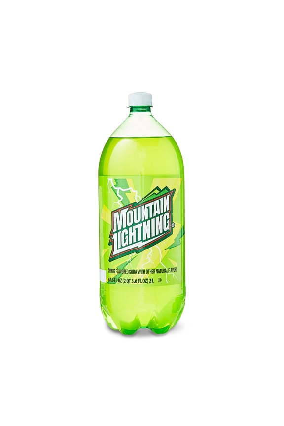 Mountain Lightning Citrus Flavored Soda Pop, 2 Liter Bottle