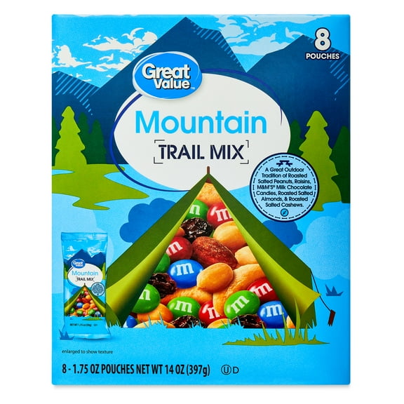 Great Value Mountain Trail Mix, 1.75 oz, 8 Count