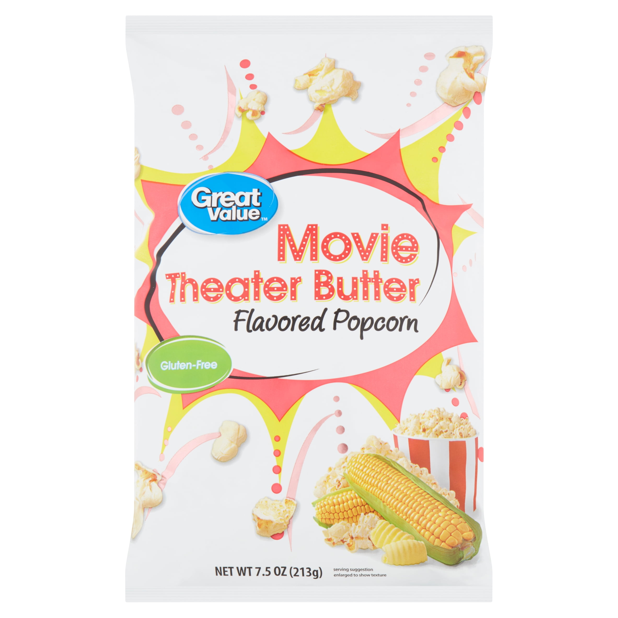 Great Value Movie Theater Butter Flavored Popcorn, 7.5 Oz