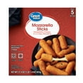 thumbnail image 1 of Great Value Mozzarella Cheese Sticks Appetizer, 17.4 oz Carton (Frozen), 1 of 8