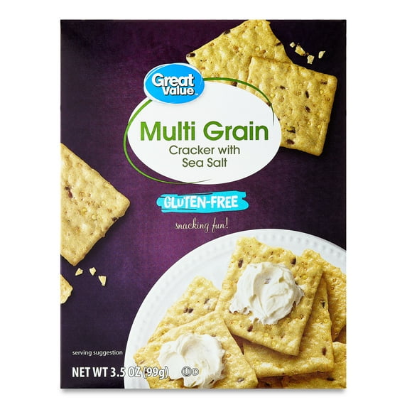Great Value Multi Grain Crackers with Sea Salt, 3.5 oz