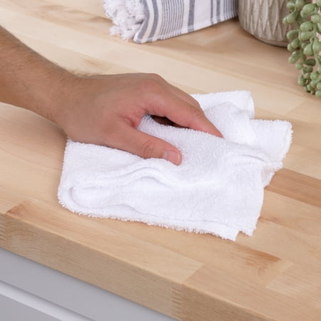 Great Value Multi-purpose Microfiber Cleaning Towels, 5 Pack, White