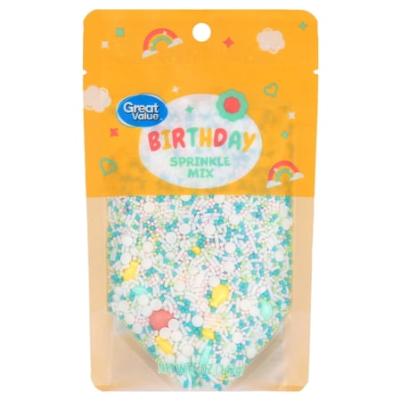 Great Value Multicolor Sprinkle Mix Birthday Wish, 5oz - Dessert Toppings